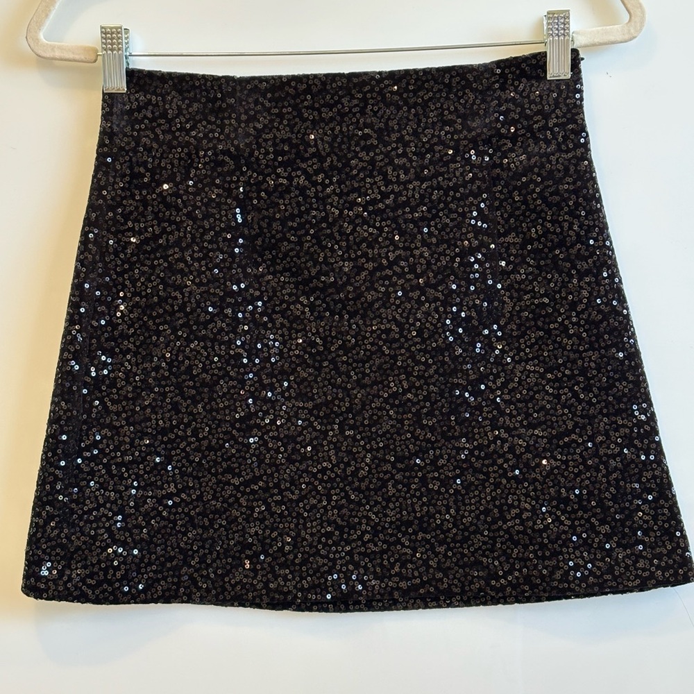Zara Black Sequin Mini Skirt